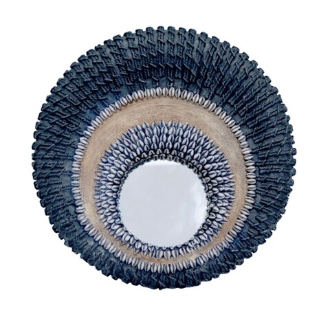 Decoratiune de perete cu oglinda Zulu, Bizzotto, Ø 33.5 cm, polirasina/sticla