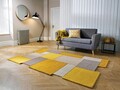 Szőnyeg absztrakt kollázs Ocher, Flair szőnyegek, 120x180 cm, gyapjú, okker