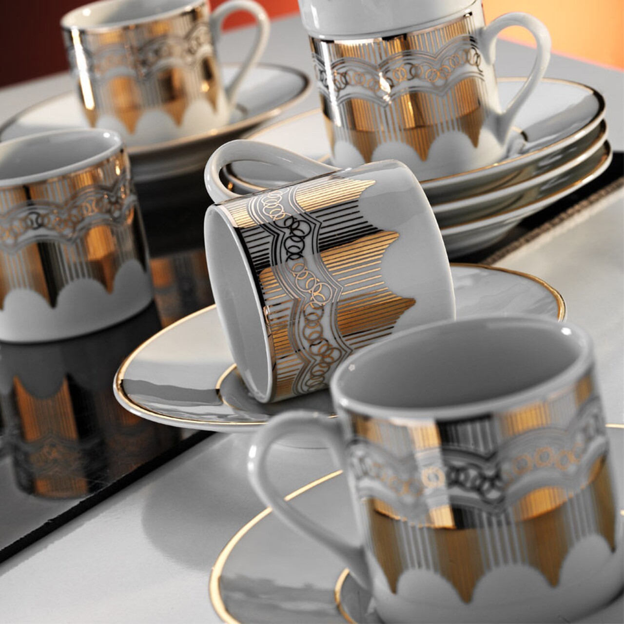 Kutahya Porselen Kávés készlet, RU12KT4307048, 12 darabos, porcelán