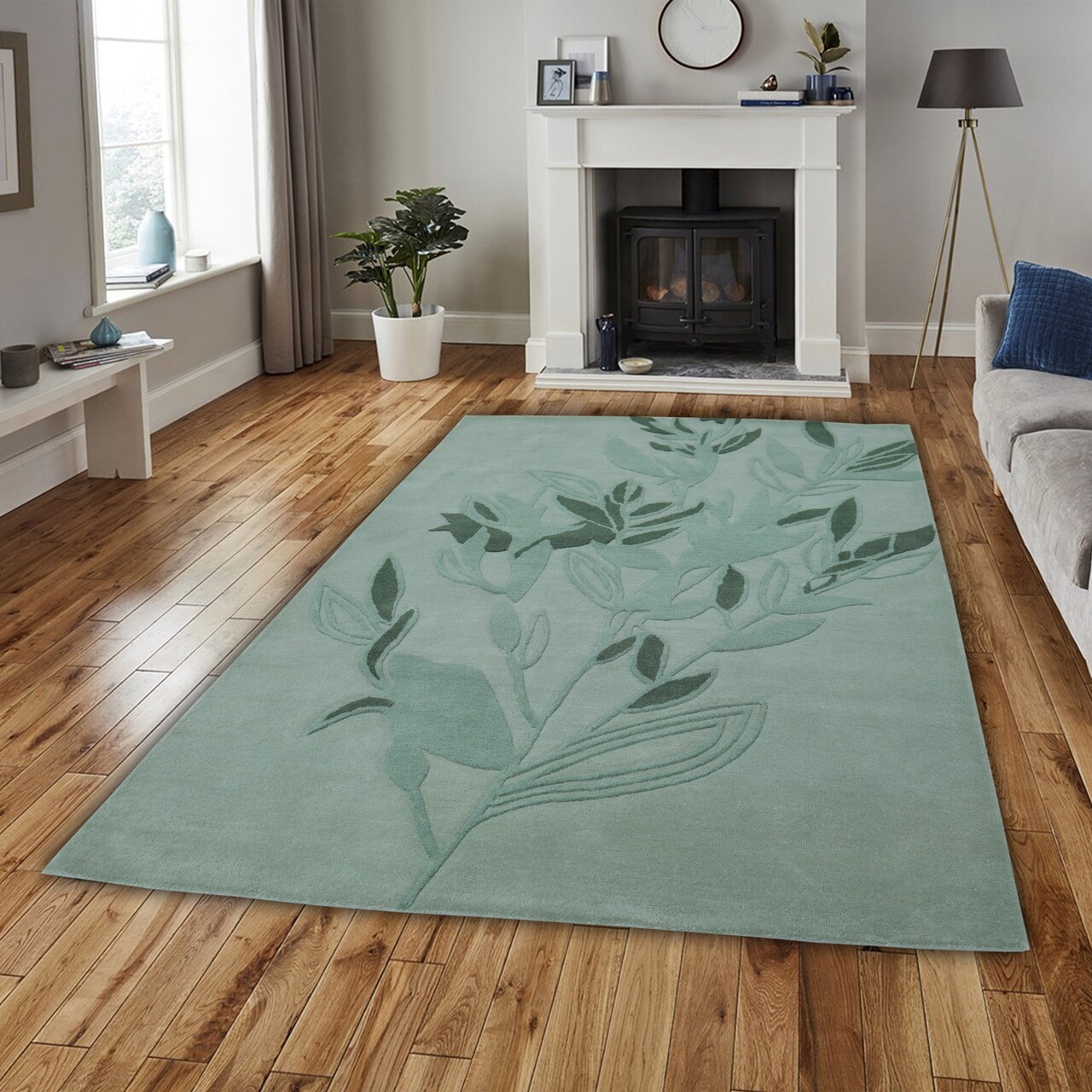 Bedora leaf szőnyeg, 160x230 cm, 100% gyapjú, zöld, kézzel megmunkált