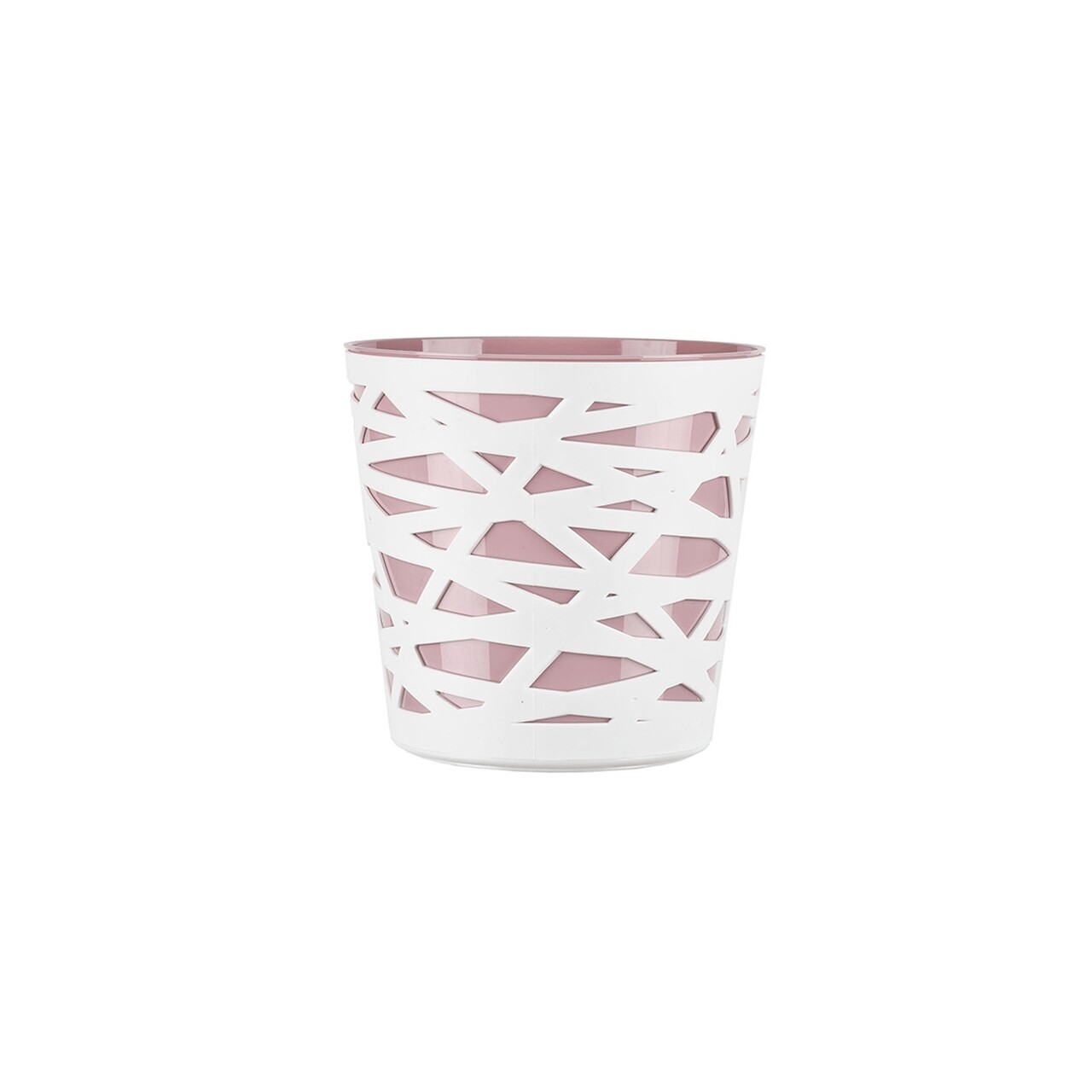 Beti kétszínű edények, 15 cm, műanyag, rózsaszín / fehér