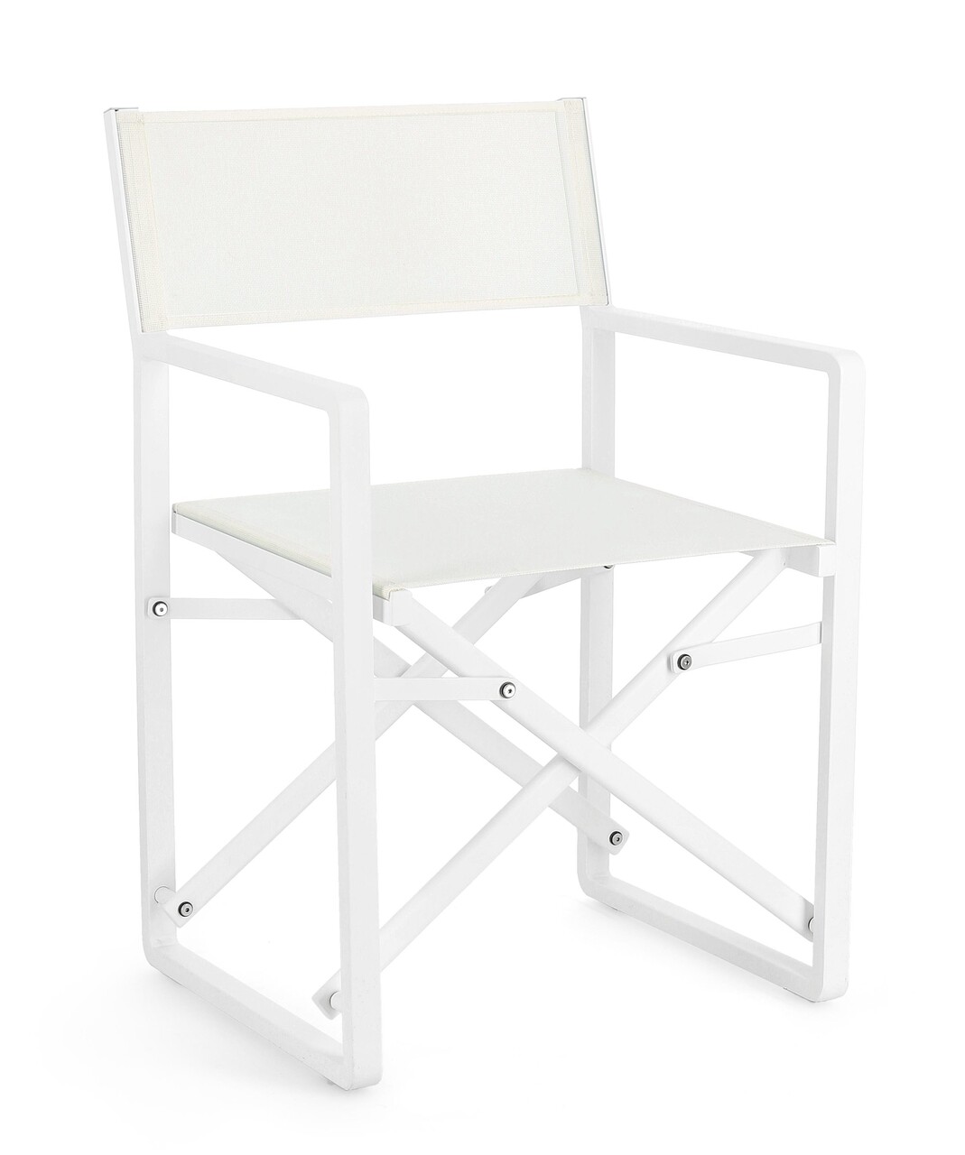 Konnor összecsukható kerti szék, bizzotto, 55 x 50.5 x 84.5 cm, alumínium/textilén 1x1, fehér