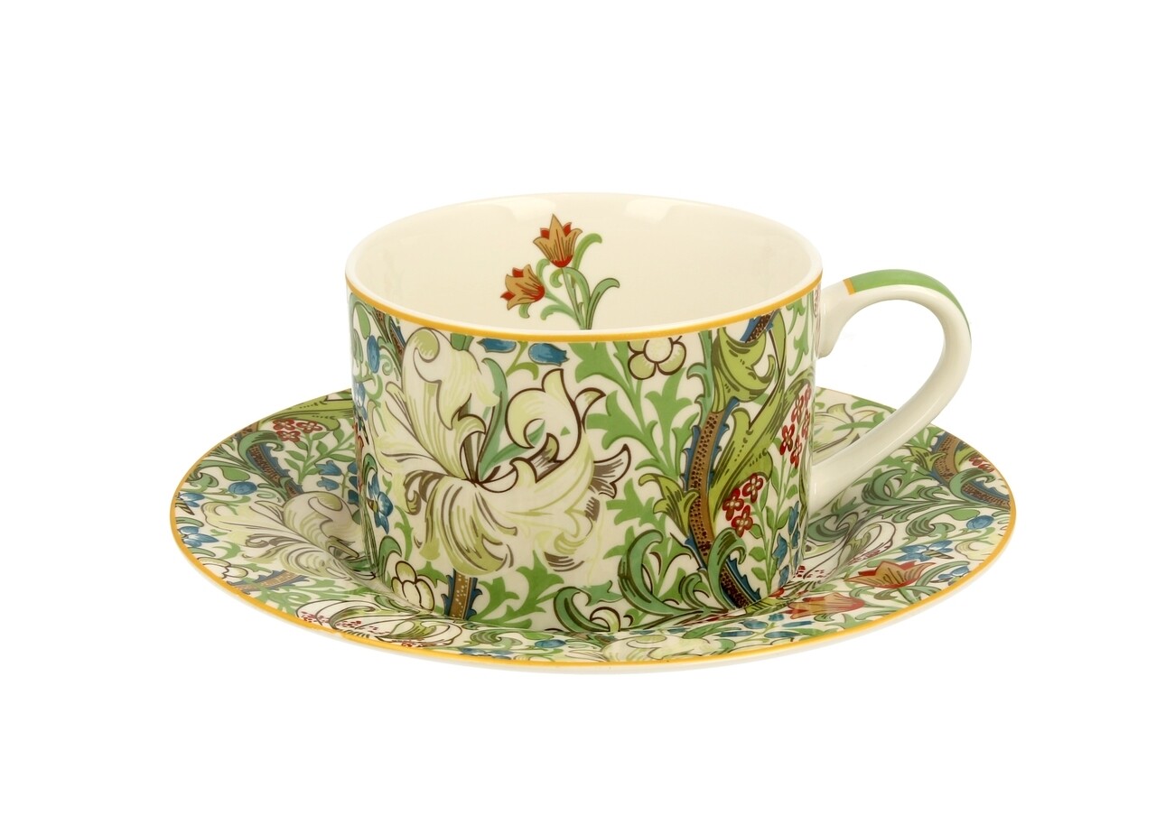 Csésze Golden Lily Tányérral, Duo, 250 Ml, Porcelán, Sokszínű