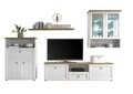 Nappali bútor, Toszkána, 1 x szép, 1 x TV-állvány, 1 x szekrény, 1 x függesztett szekrény, PAL / MDF, fehér