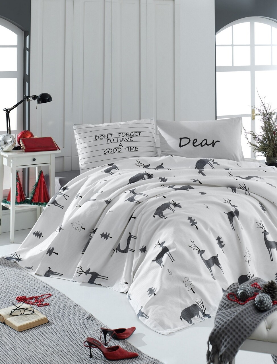 Takaró egy személynek GoodTime - Fehér, EnLora Home, 160x235 cm, pamut, fehér