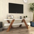 TV Basic TV Komód, Almaren, 120x33.1x45 cm, fehér/természetes