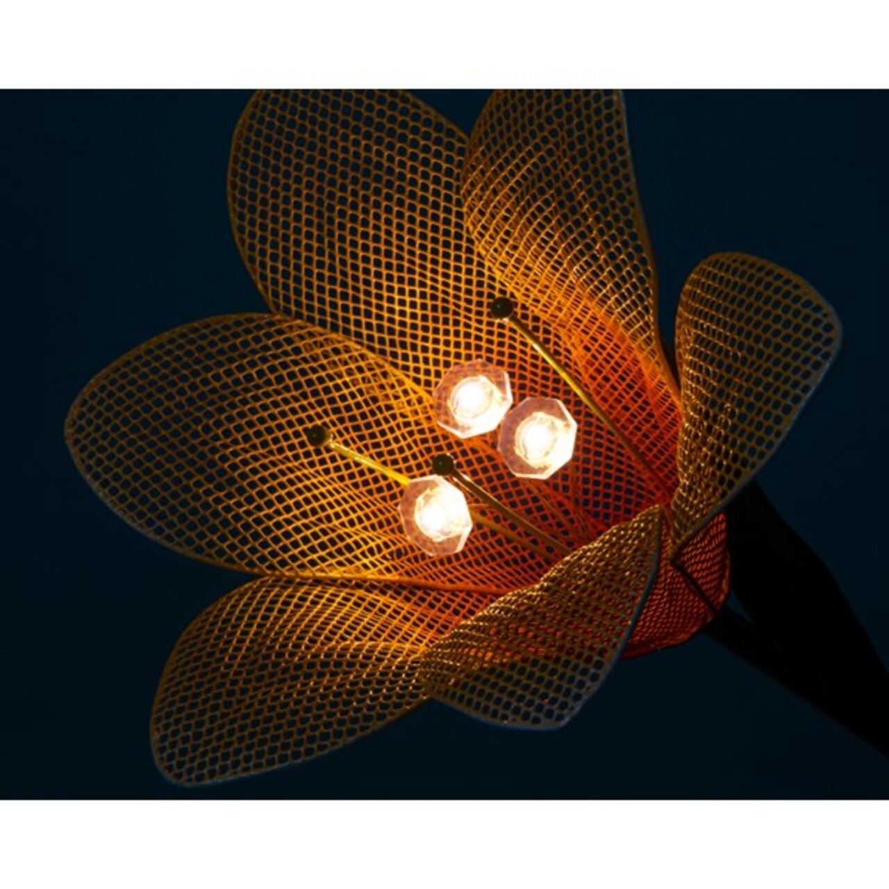 Lily, Lumineo Kerti Lámpa, 17x17x82.5 Cm, Fém, Sárga/narancssárga