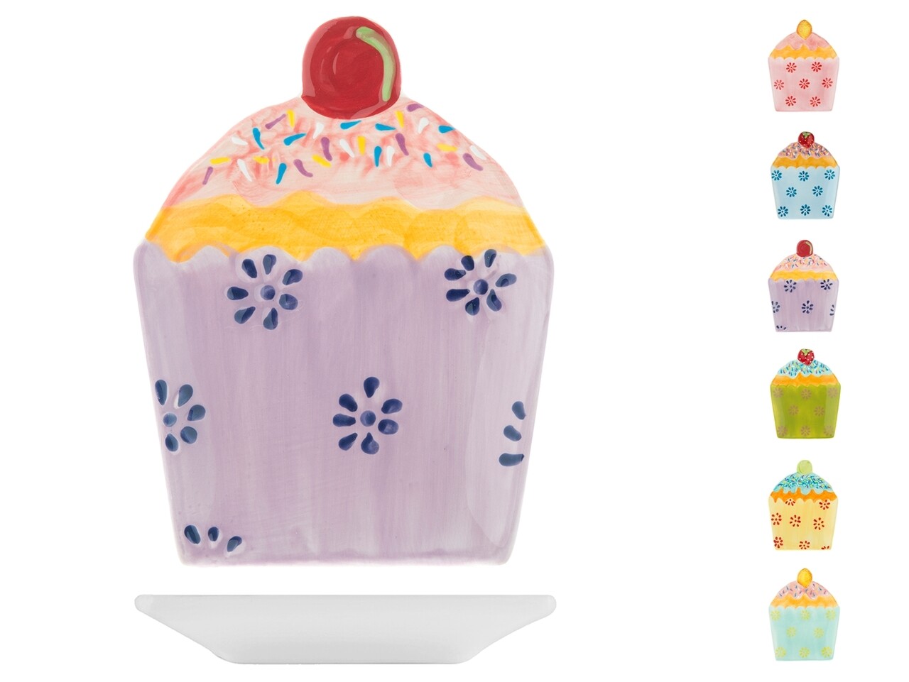 6 db Cupcake desszert tányér készlet, HO-ME, 14,5 cm, kerámia