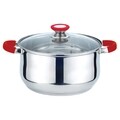 Muhler fedeles edény, MR-4675, rozsdamentes acél / üveg, 26 cm, 7,2 L, piros