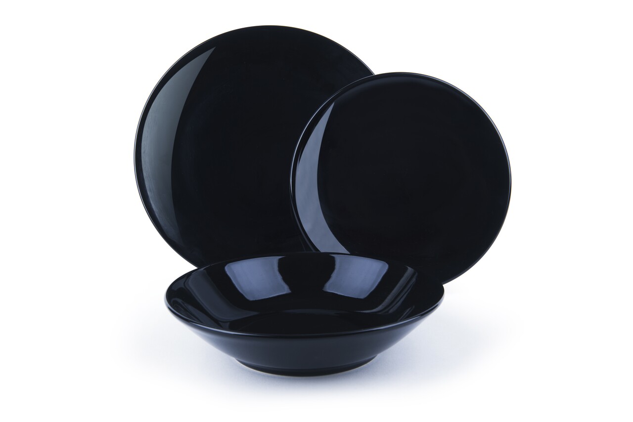 Evőeszközök 18 Db Fashion Black, Excelsa, Porcelán, Fekete