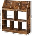 Cubby Könyvespolc Vasagle, 90 x 28 x 100 cm, rétegelt lemez / acél, rusztikus barna