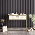 Polka Konzol, Zena Home, 90x38.5x76.8 cm, aranyszín/fehér