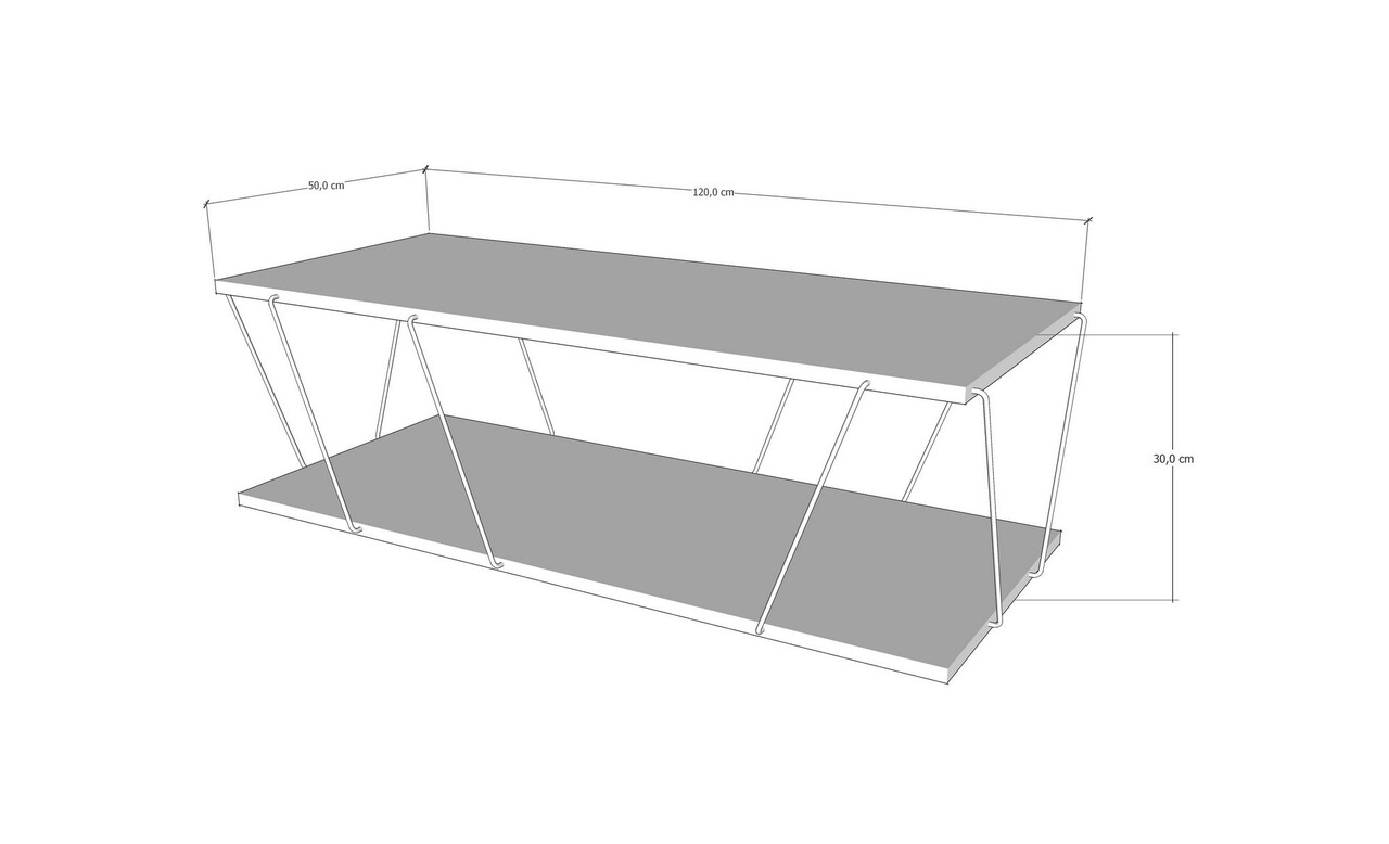 Labranda Dohányzóasztal, Kalune Design, 120x50x30 Cm, Antracit/fekete