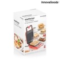 Wafflicher Gofrisütő és szendvicskészítő 2 az 1-ben receptekkel, InnovaGoods, 600W, piros