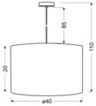 Timber Csillár, Candellux, 40 x 110 cm, 1 x E27, 60W, természetes szatén
