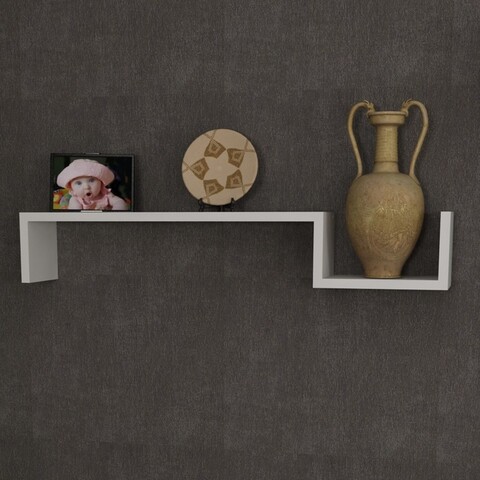 Happy Fali polc, Furny Home, 87.5x14.5x14.5 cm, fehér