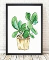 Green Plant díszfestés, Központi festés, 24x29 cm, MDF, többszínű