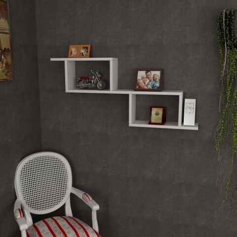 Wooden Art Fali Polc, Selene White, 101.4x45x14.5 cm