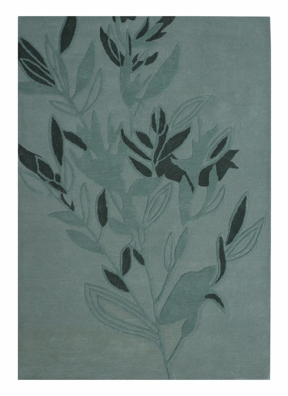 Leaf Bedora Szőnyeg,100x200 Cm, 100% Gyapjú, Zöld, Kézzel Megmunkált