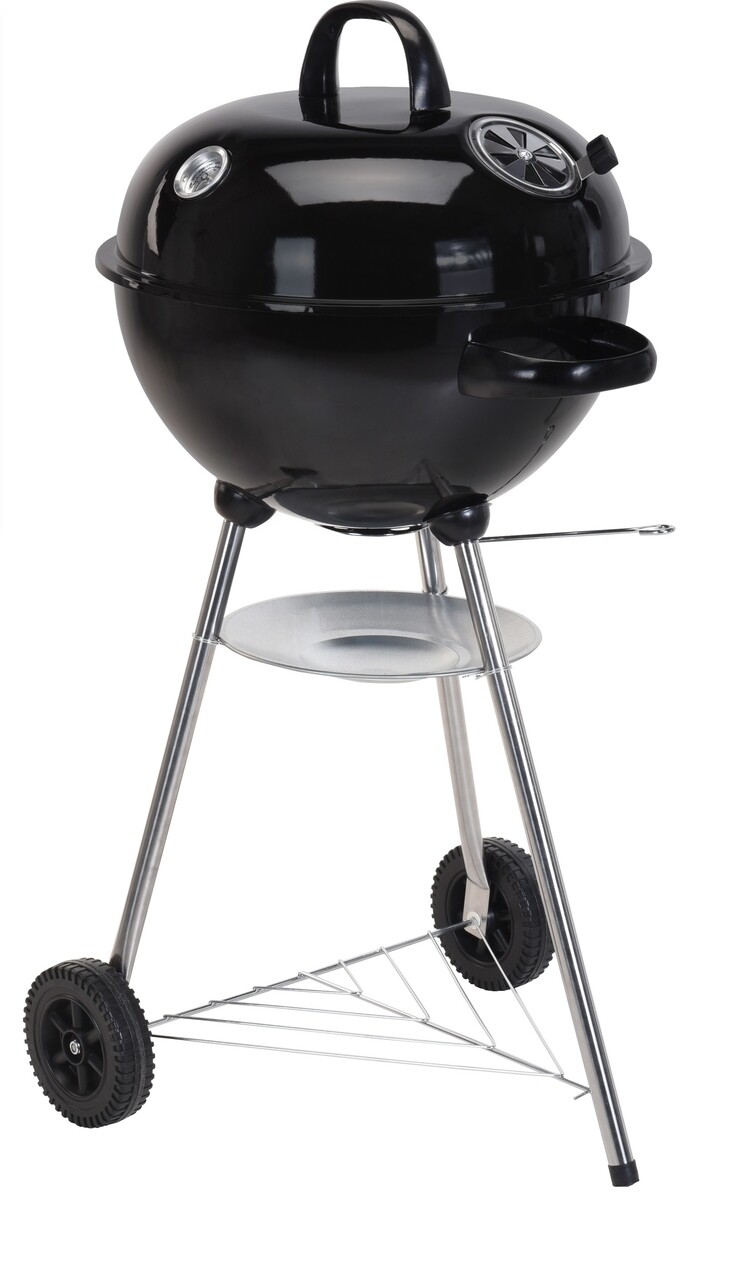 Excellent houseware spherical mozgatható grillsütő, ø48 cm, rozsdamentes acél, fekete