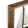 Fali dekoráció Sailboat, Versa, 34.5x44 cm, császárfa