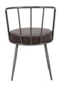 Scaun Iron Line, Mauro Ferretti, 52 x 58 x 75 cm, fier/piele ecologica, maro/gri