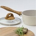 Lábas fedővel Ambition Nature, kő hatású bevonat, 16 cm, 1,2 L, alumínium, bézs