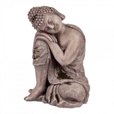 Buddha Dekoráció, Ibergarden, 23x34x28 cm, poligyanta, szürke