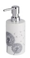 Folyékony szappanadagoló, Weenko, Astera, 8 x 18 cm, kerámia, fehér/szürke