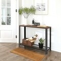 Konzol 1 polccal, Vasagle, 101.5 x 35 x 80 cm, vas/PAL, rusztikus barna