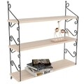 Armoni Fali polc, Decormet, 3 szintes, 72x20x80 cm, krémszín/fekete