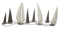 Decoratiune de perete 3D Regata, Mauro Ferretti, 119x3x51 cm, fier