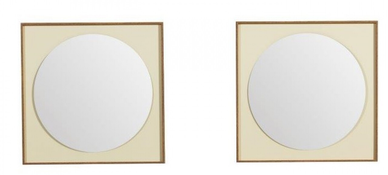 Circle dupla tükör, heinner, 60 x 10 x 60 cm, mdf/üveg, krémszín/barna