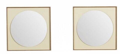Circle Dupla tükör, Heinner, 60 x 10 x 60 cm, MDF/üveg, krémszín/barna