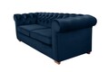 Oxford Chesterfield Kihúzhatós kanapé, 88x216x75 cm, 3 személyes, sötétkék