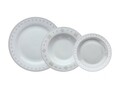 18 részes étkészlet, Olimpia Vichy Beige, Tognana, porcelán, fehér / bézs