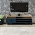 LINA TV szekrény, Gauge Concept, 150x35x54,6 cm, PAL, tölgy / kék