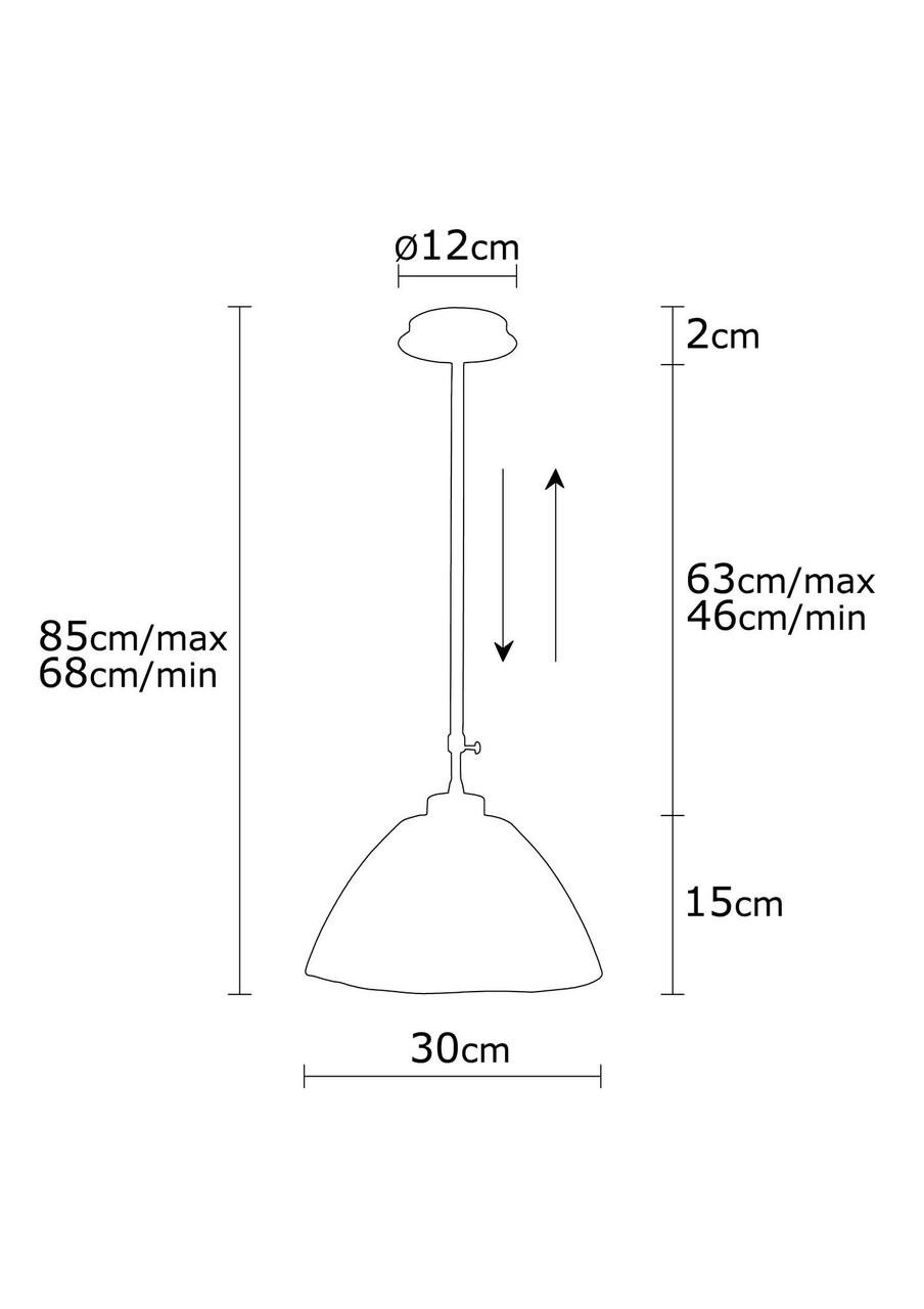 Bornova N-158 Csillár, Noor, 30 X 85 Cm, 1 X E27, 100W, Réz