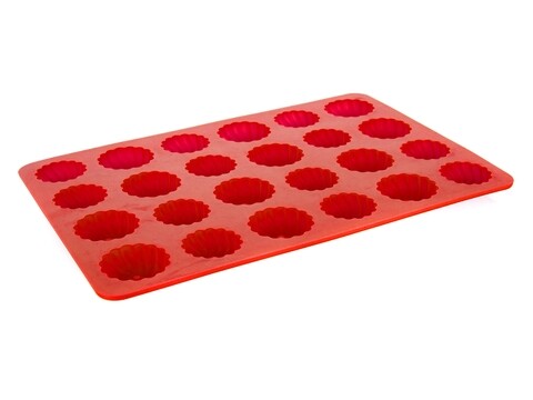 Szilikon sütőforma mini tortákhoz, bankett. 32x22x1,5 cm, piros