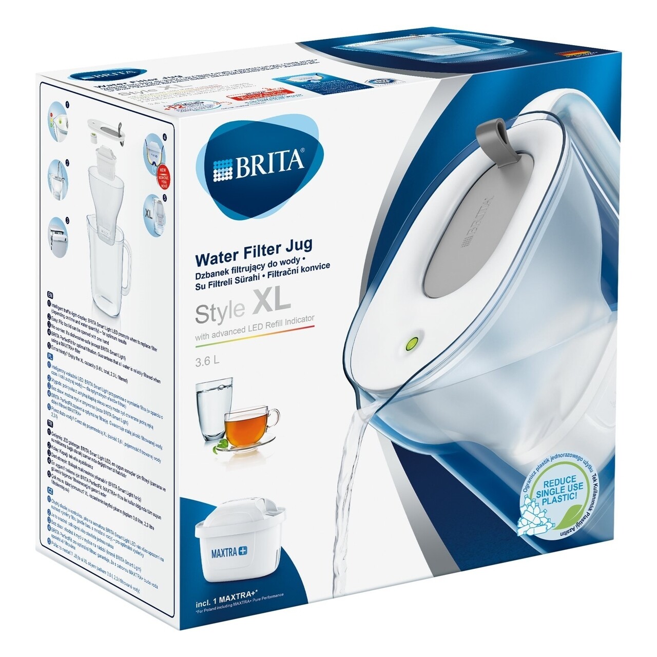 Szűrőpohár BRITA Style XL 3,6 L Maxtra + (szürke)