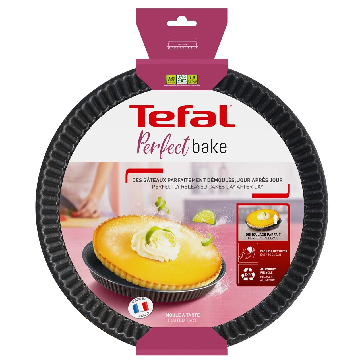 Sütőforma Tortákhoz, Tefal, Perfect Bake, 30 Cm Ø, Alumínium