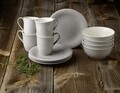 Reggeli szett 12 darab, mint a Villeroy & Boch, Color Loop Stone, prémium porcelán, szürke