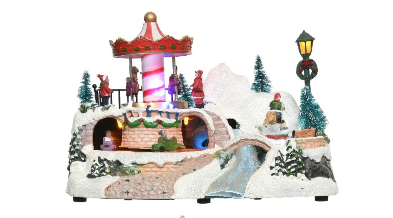 Carousel w kid Fénydekoráció, Lumineo, 15x24x16 cm, műanyag, színes