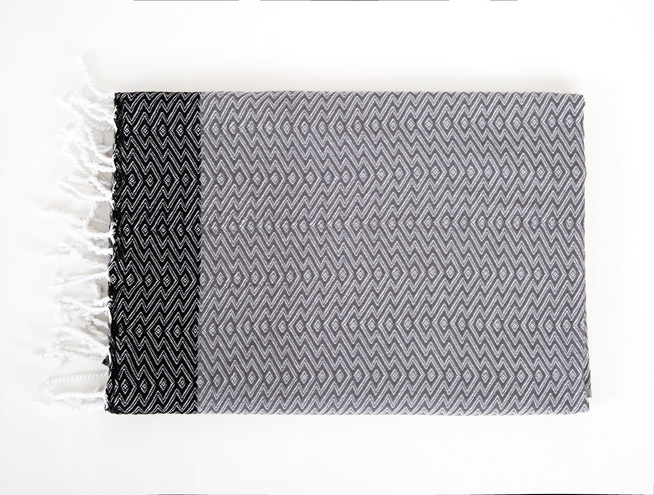 Dila strandtörölköző, Irya Home, 90x170 cm, fekete