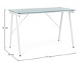 Archimede Íróasztal, Bizzotto, 113 x 58 x 73 cm, acél/edzett üveg