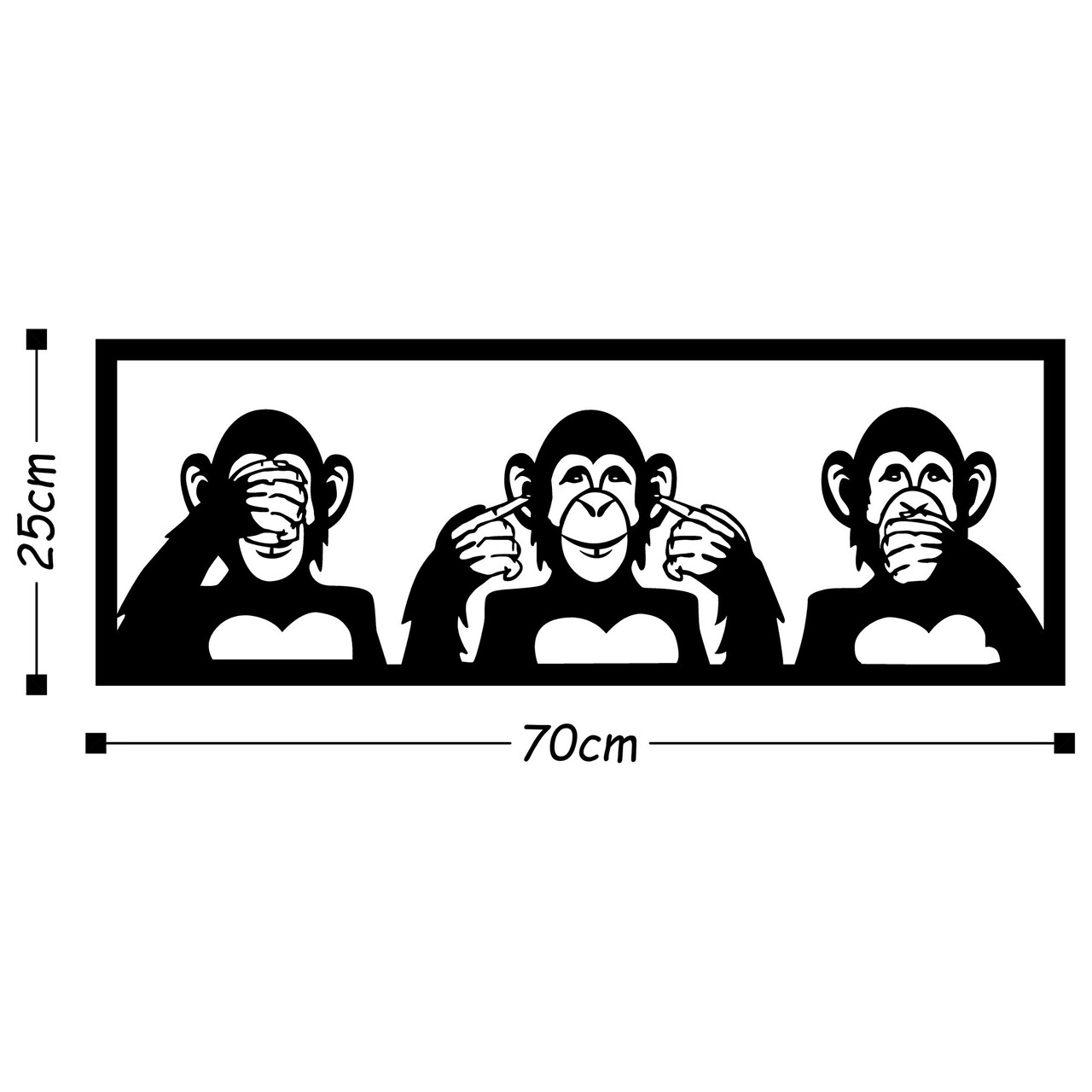 Three Monkeys - M Fali Dekoráció, Tanelorn, 70x25 Cm, Fém