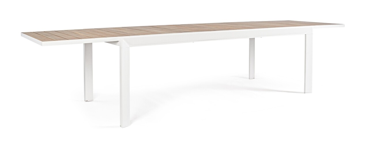 Belmar kihúzható kerti asztal, bizzotto, 220-340 x 100 x 75 cm, alumínium, fehér