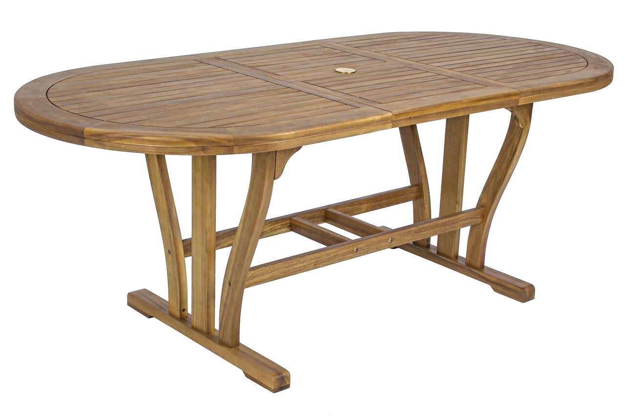 Oval Noemi Kerti összecsukható asztal, Bizzotto, 150-200 x 90 x 74 cm, akácfa