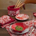 Tognana 18 darabos Étkészlet, Madison Red Ornament, porcelán/kerámia, színes