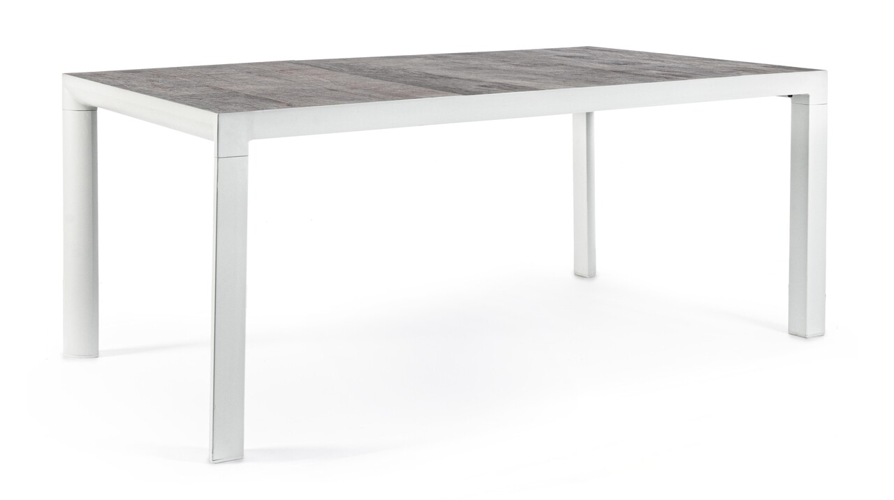 Mason kerti asztal, bizzotto, 160 x 90 x 74 cm, alumínium/kerámia, szürke